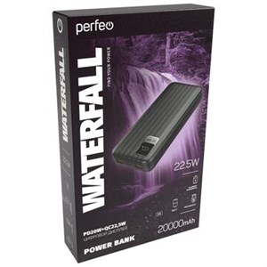 Perfeo Powerbank WATERFALL 10000 mAh/LED дисплей/PD + QC 3.0/Type-C/2 USB/Выход: 5A, max 22.5WBlack dkTo-M1ShtHr6q-vmKace2