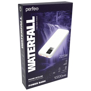 Perfeo Powerbank WATERFALL 10000 mAh/LED дисплей/PD + QC 3.0/Type-C/2 USB/Выход: 5A, max 22.5 white E3G6wxSHgi5wD-KlkeUjw0