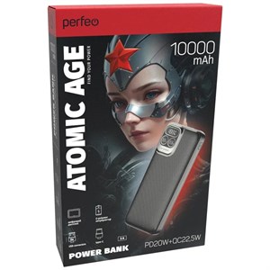 Perfeo Powerbank Atomic Age 10000 mAh/LED дисплей/PD + QC 3.0/Type-C/2 USB/Выход: 5A, max 22.5WBlack -1wA0pwugzqgsOR4Vb31l2