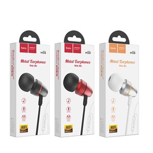 Наушники внутриканальные HOCO M59, Magnificent, Jack 3.5мм, 1.2 м, цвет: чёрный QByM0kHeg5Pdq5Kki75tA2