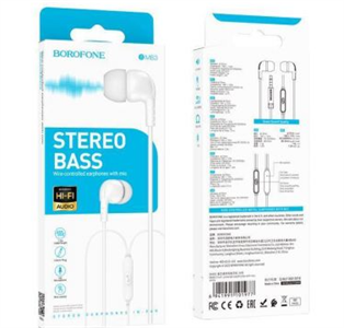 Наушники внутриканальные Borofone BM83, Craft Universal, Jack 3.5мм, 1.2 м, цвет: белый JXxGO1xRj87mUDwJlAal01