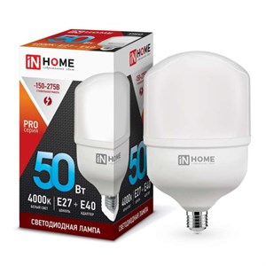 Лампа светодиодная LED-HP-PRO 50Вт 230В Е27 с адаптером E40 4000К 4750Лм IN HOME ox6uoeDMhU7Uuan5Gf6z02