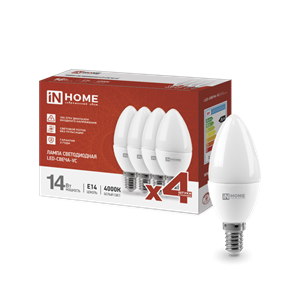 Лампа светодиодная LED-СВЕЧА-VC 14Вт 230В E14 4000К 1330лм IN HOME FO5yRhUiivJWe9z7yzIaV1