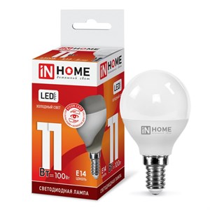 Лампа светодиодная LED-ШАР-VC 11Вт 230В Е14 6500К 1050Лм IN HOME SJ4gPHiFhpL5JSO6PJQzs2