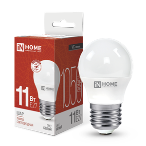 Лампа светодиодная LED-ШАР-VC 11Вт 230В Е27 4000К 1050Лм IN HOME MbIroKC1hvJRrcOs7aLmv0