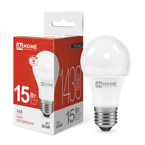 Лампа светодиодная LED-A60-VC 15Вт 230В Е27 4000К 1430Лм IN HOME 1gvp41q8j90K7kILjHY0L2