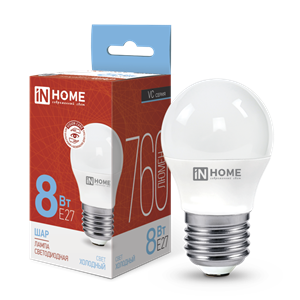 Лампа светодиодная LED-ШАР-VC 8Вт 230В Е27 6500К 760Лм IN HOME 0dL886QqiMbrqHsMA8Xn-2