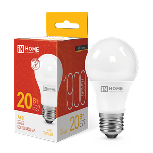Лампа светодиодная LED-A60-VC 20Вт 230В Е27 3000К 1900Лм IN HOME 8cfv55yWji562lIp6kqOt3
