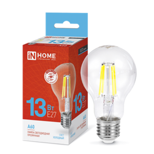 Лампа светодиодная филамент A60 E27 13Вт A60 6500к IN HOME HbPQcEJ0guUhgG1Ursxf70