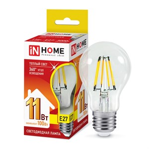 Лампа светодиодная филамент A60 E27 11Вт A60 3000K IN HOME L0TTso0SiaIZRkJT4PS811