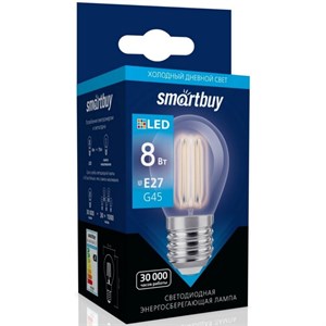 Лампа филамент светодиодная шар прозрачная E27 8Вт 6000K 220В Smartbuy tdSjxdiJg-NEtm9cXsIIi3