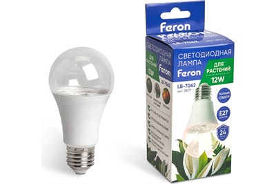 Лампа светодиодная для растений Feron LB-7062 E27 12W полный спектр фито 38277 0CQy-ZMbhcidbQU2bWnW40