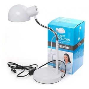 Camelion KD-306 C01 светильник настольный 40W E27 металл белый hP5cZxrhjedTTs5zQCwYG1