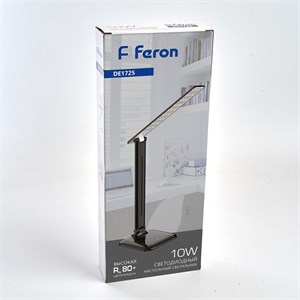Настольный светодиодный светильник Feron DE1725 10W, 4000K, 100-240V, черный HDW-VMYCjxsa22WfLUA8s2