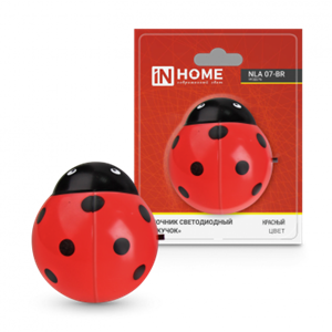 Ночник светодиодный NLA 07-BR ЖУЧОК красный с выключателем 230В IN HOME v9qHDcplhmhvIJ3FQBb8N3