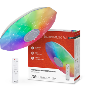 Светильник светодиодный COMFORT DIAMOND-MUSIC-RGB 75Вт 230В 3000-6500K 6000Лм 500x100мм с пультом д/у IN HOME dyeR6LGnjw-l8RdSBauHt3