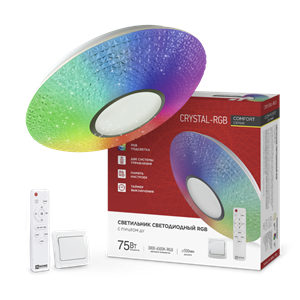 Светильник светодиодный COMFORT CRYSTAL 75Вт 230В 3000-6500K 6000Лм 500x115мм с пультом ДУ IN HOME VufpOyfLjqMeUUALxx9wG0