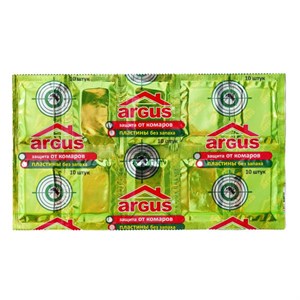 Пластины от комаров, без запаха ARGUS  (10шт.) zJtEX5g5jjNvbTJw333tI0