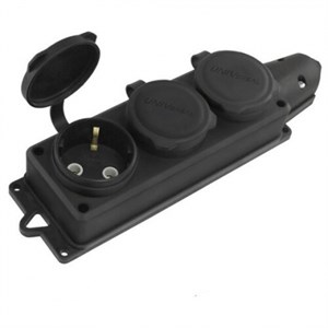 UNIVersal колодка ОУ тройная 3 гн. с загл. каучук 2P+E 1x16A 220-240V IP44 srkaHTQUg8-13kJHaKGR-3