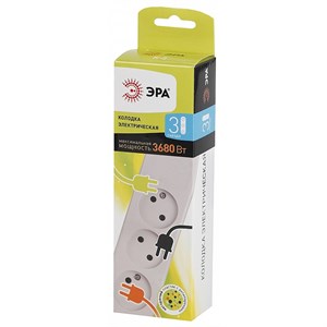 Колодка ЭРА K-3 3 розетки без зазeмления LCRTmKlEhCYfaqFXyl6HF3