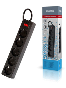 Сетевой фильтр Smartbuy SBSP 5р.С/З 10A с выкл. 3.0м черный wJ8nmM1LjDmukziXHF5aJ3