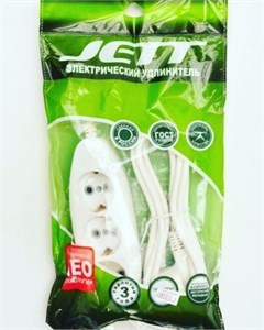 Удлинитель Jett  ПВС 2х0.75 3роз. 3м 10А белый РС-3 PVfEUT9jinRac8HMW-3tt1