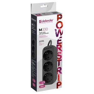 Удлинитель Defender M330 3р.С/З 10A 3.0м черный ENkVAnF0gpgP6KAX9i0Kb1