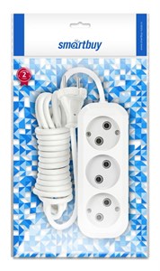 Удлинитель Smartbuy, 3 гнезда 1,5 метра 10А/2,2кВт без заземления ПВС 2х1,0 erwGmBgIhCBttOnXzl8-g2