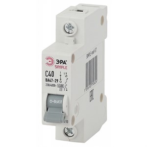 Выключатель автоматический модульный 1п C 40А 4.5кА ВА47-29 SIMPLE-mod-07 ЭРА Б0039224 wDLmzKdLjRsmDM452kdz83