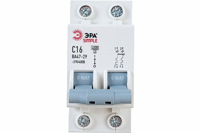 Выключатель автоматический модульный 2п C 16А 4.5кА ВА47-29 SIMPLE-mod-12 ЭРА Б0039229 zTFFqPhfiEjyniUIr7Q4N3