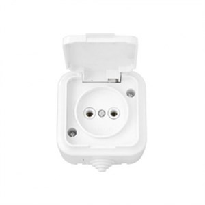 Розетка Bylectrica накладная, 1-местная, белая, пластик, с крышкой, IP54 LDxwN4XljN4NjX52Rag983