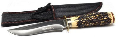 Нож охотничий "ОХОТНИК" ручка под кость, 30см, клинок 17см. ножны. 6XAnsKRWgtvxuCPAYUKX23