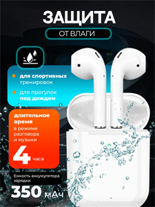Беспроводные наушники TWS Borofone BW89 белые 8lNU4FqGh35S90TiH4syD1