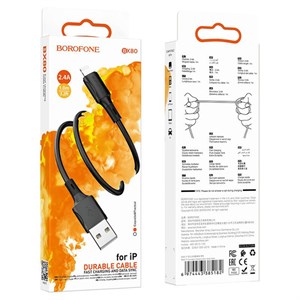 Кабель USB - 8 pin Borofone BX80, 1.0м, 2.4A, цвет: чёрный GvSgsrM4jaUdFinx8CLYN3