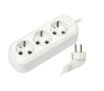 Jett сет. удл. ПВС 3х0.75 3 розетка 3 м 10А (макс. ток 16A) белый, земля РС-3 iHgGTm1Oi948upSdzE26F2