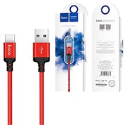 Кабель USB HOCO X14 Times speed USB - Type-C, 2А, 1 м, красный+черный IqdUXXL9jSFadnlgaEEfL2