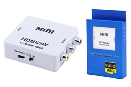 Конвертер-переходник MINI HDMI2AV, вход ( input ) HDMI гнездо - выход ( output ) 3RCA гнездо, белый wm-mfnRrijeEDa9F0MH5i2
