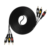 Кабель GoPower 3xRCA (m)-3xRCA (m) 5.0м ПВХ черный Premium Zip-Lock 21q94lnliPRdJMv8iG0BG3