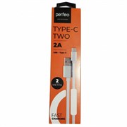 PERFEO Кабель USB2.0 A вилка - USB Type-C вилка, белый, длина 2 м., бокс (U4708) 1ORHzb8ehnZHsjDrI9iYU2